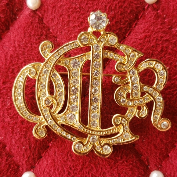 Vintage Diamante Christian Dior Brooch Swarovski - Picture 1 of 4